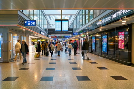 DUSSELDORF, GERMANY - CIRCA OCTOBER, 2018: interior shot of Dusseldorf airport.のeditorial素材