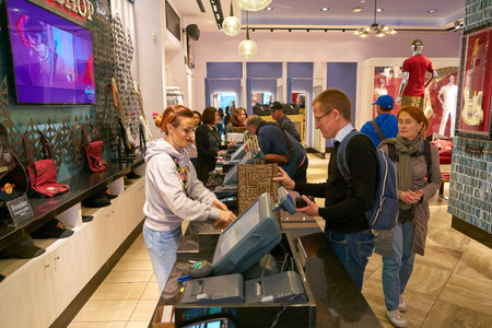 ROME, ITALY - CIRCA NOVEMBER, 2017: interior shot of Rock shop in Rome.のeditorial素材