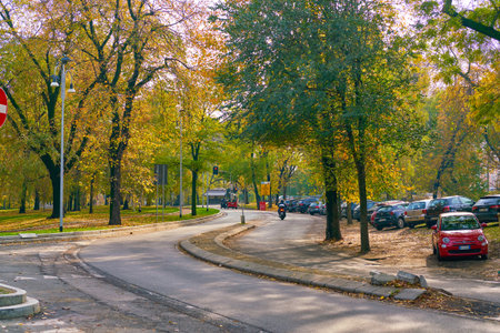 MILAN, ITALY - CIRCA NOVEMBER, 2017: Milan urban landscape. Milan is a city in northern Italy.のeditorial素材