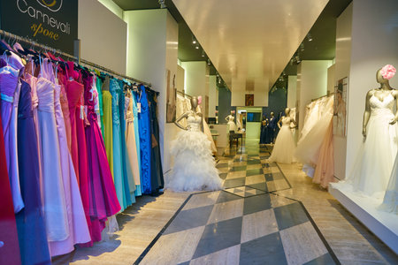 ROME, ITALY - CIRCA NOVEMBER, 2017: interior shot of a Carnevali Spose store in Rome.のeditorial素材