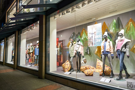 DUSSELDORF, GERMANY - CIRCA SEPTEMBER, 2018: display window of a C&A store in Dusseldorf. C&A is an...