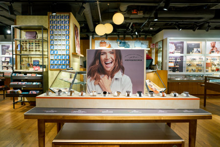 DUSSELDORF, GERMANY - CIRCA OCTOBER, 2018: watches on display at Fossil shop in Dusseldorf airport.のeditorial素材