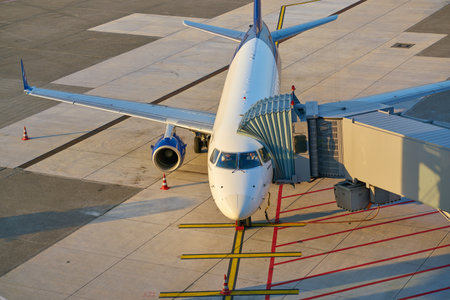 DUSSELDORF, GERMANY - CIRCA OCTOBER, 2018: aircraft on tarmac at Dusseldorf Airport.