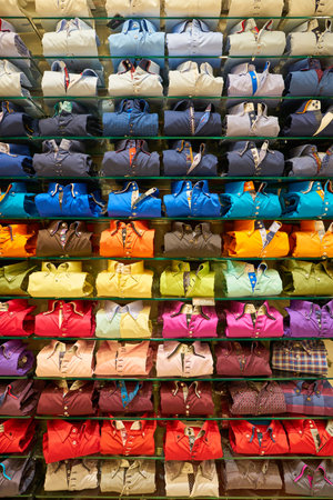 ROME, ITALY - CIRCA NOVEMBER, 2017: interior shot of a 7camicie store in Rome.のeditorial素材