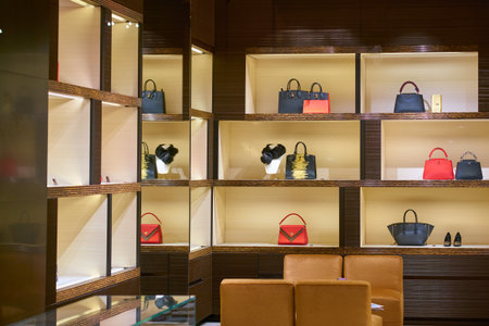 ROME, ITALY - CIRCA NOVEMBER, 2017: interior shot of Louis Vuitton shop.