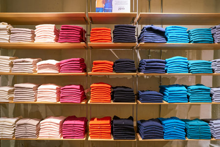 ROME, ITALY - CIRCA NOVEMBER, 2017: interior shot of United Colors of Benetton store in Rome.