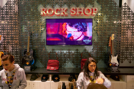 ROME, ITALY - CIRCA NOVEMBER, 2017: interior shot of Rock shop in Rome.