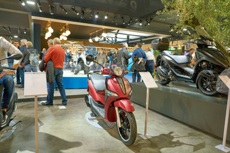 MILAN, ITALY - NOVEMBER 11, 2017: scooter on display at EICMA 2017 - 75th International Motorcycle...