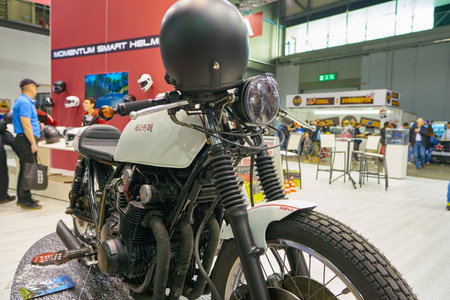 MILAN, ITALY - NOVEMBER 11, 2017: a motorcycle is displayed at EICMA 2017 - 75th International Motorcycle Exhibitionのeditorial素材