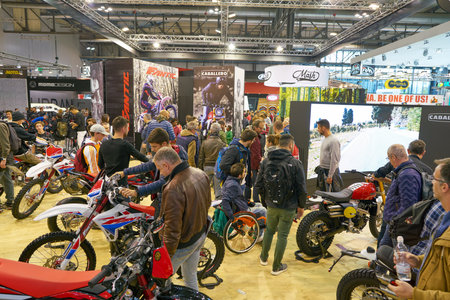 MILAN, ITALY - NOVEMBER 11, 2017: people at EICMA 2017 - 75th International Motorcycle Exhibition