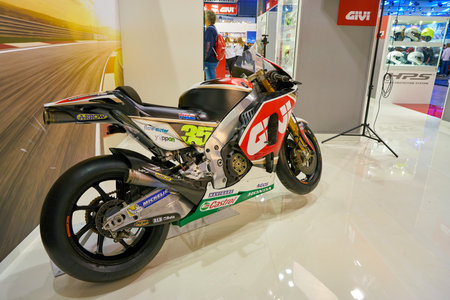 MILAN, ITALY - NOVEMBER 11, 2017: Honda motorcycle is displayed at EICMA 2017 - 75th International...