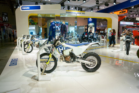 MILAN, ITALY - NOVEMBER 11, 2017: motorcycles on display at EICMA 2017 - 75th International...