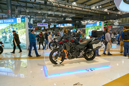 MILAN, ITALY - NOVEMBER 11, 2017: motorcycles on display at EICMA 2017 - 75th International...