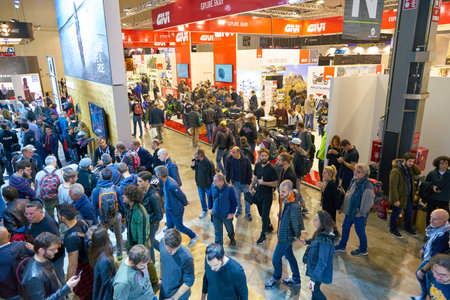 MILAN, ITALY - NOVEMBER 11, 2017: people at EICMA 2017 - 75th International Motorcycle Exhibition