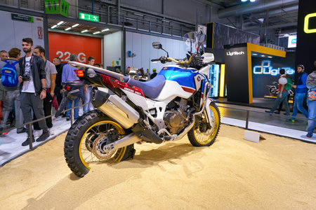 MILAN, ITALY - NOVEMBER 11, 2017: Honda motorcycle is displayed at EICMA 2017 - 75th International...