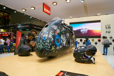 MILAN, ITALY - NOVEMBER 11, 2017: a motorcycle is displayed at EICMA 2017 - 75th International...