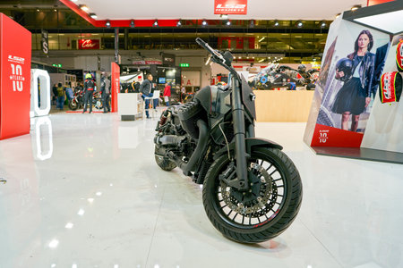 MILAN, ITALY - NOVEMBER 11, 2017: a motorcycle on display at EICMA 2017 - 75th International...