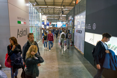 MILAN, ITALY - NOVEMBER 11, 2017: people at EICMA 2017 - 75th International Motorcycle Exhibition