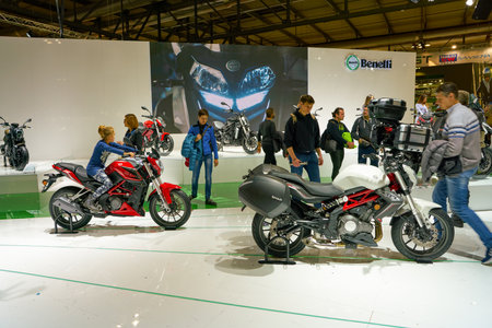 MILAN, ITALY - NOVEMBER 11, 2017: motorcycles on display at EICMA 2017 - 75th International...