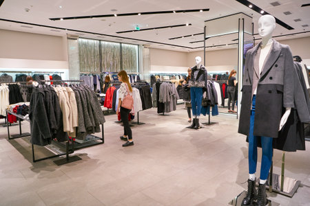 MOSCOW, RUSSIA - CRICA SEPTEMBER, 2018: interior shot of a Lime store in shopping center in Moscow.