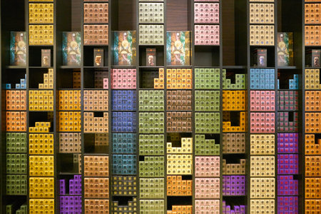 MOSCOW, RUSSIA - CIRCA SEPTEMBER, 2018: assorted Nespresso capsules at a Nespresso store in Moscow,...