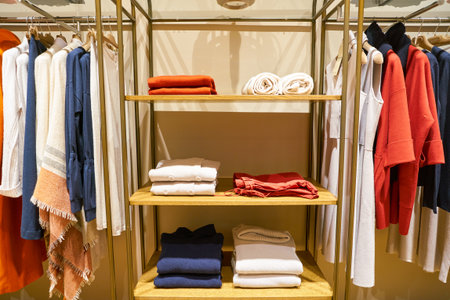 MOSCOW, RUSSIA - CRICA SEPTEMBER, 2018: interior shot of Stefanel store in shopping center in Moscow.のeditorial素材