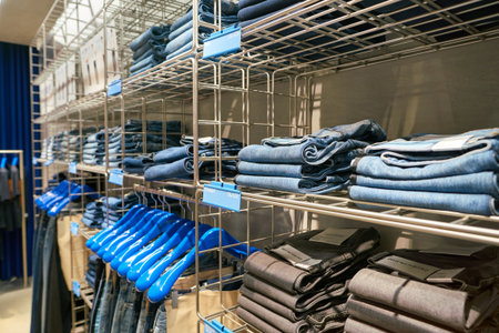 DUSSELDORF, GERMANY - CIRCA SEPTEMBER, 2018: interior shot of Calvin Klein shop in Dusseldorf.のeditorial素材