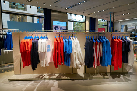 DUSSELDORF, GERMANY - CIRCA SEPTEMBER, 2018: interior shot of Calvin Klein shop in Dusseldorf.のeditorial素材