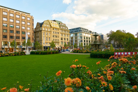 DUSSELDORF, GERMANY - CIRCA SEPTEMBER, 2018: Dusseldorf urban landscape.のeditorial素材