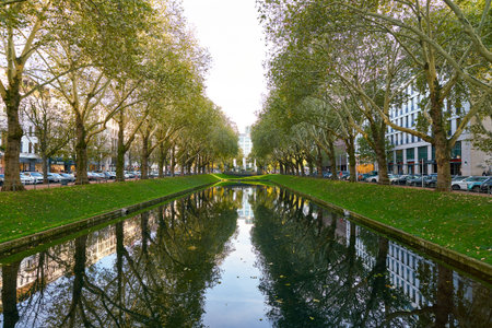 DUSSELDORF, GERMANY - CIRCA SEPTEMBER, 2018: Konigsallee in Dusseldorf.のeditorial素材