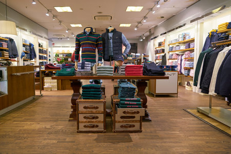 DUSSELDORF, GERMANY - CIRCA SEPTEMBER, 2018: interior shot of Gant shop in Dusseldorf.