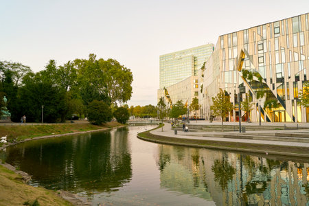 DUSSELDORF, GERMANY - CIRCA SEPTEMBER, 2018: Dusseldorf urban landscape.