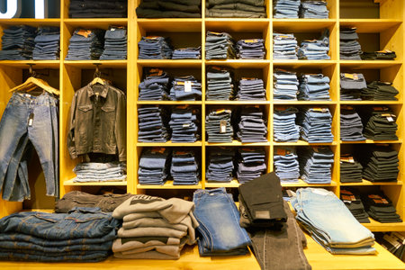 MOSCOW, RUSSIA - CRICA SEPTEMBER, 2018: interior shot of a Levi's store in shopping center in Moscow.のeditorial素材