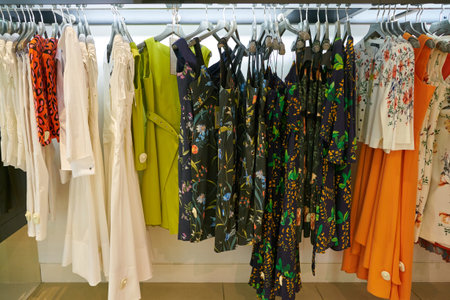 DUSSELDORF, GERMANY - CIRCA SEPTEMBER, 2018: clothing on display at a shop in Dusseldorf.