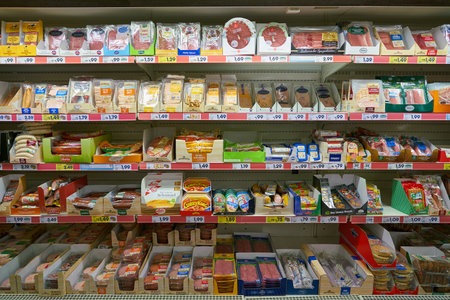 DUSSELDORF, GERMANY - CIRCA SEPTEMBER, 2018: interior shot of Netto supermarket in Dusseldorf.
