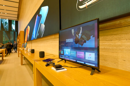 DUSSELDORF, GERMANY - CIRCA SEPTEMBER, 2018: interior shot of Apple store in Dusseldorf.