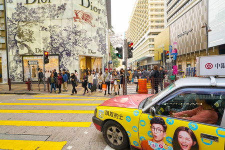 HONG KONG, CHINA - CIRCA JANUARY, 2019: Hong Kong urban landscape in the daytime.のeditorial素材