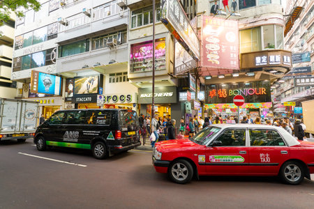 HONG KONG, CHINA - CIRCA JANUARY, 2019: various shops seen in Hong Kong in the daytime.のeditorial素材