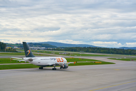 ZURICH, SWITZERLAND - CIRCA OCTOBER, 2018: aircraft taxiing at Zurich International Airport.のeditorial素材