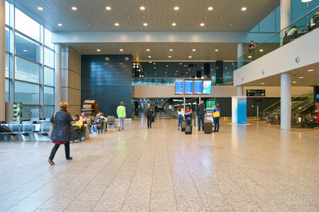 ZURICH, SWITZERLAND - CIRCA OCTOBER, 2018: interior shot of Zurich International Airport.のeditorial素材