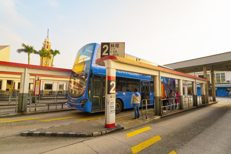 HONG KONG, CHINA - CIRCA JANUARY, 2019: Tsim Sha Tsui Bus terminal in Hong Kong.