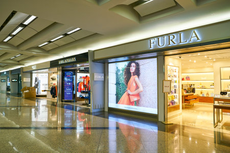 HONG KONG, CHINA - CIRCA FEBRUARY, 2019: interior shot of Hong Kong International Airport.