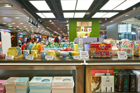 HONG KONG, CHINA - CIRCA FEBRUARY, 2019: goods on display at a store in Hong Kong International...