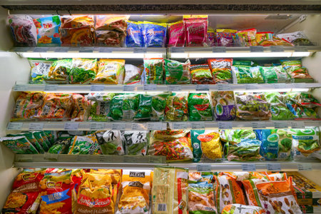 HONG KONG, CHINA - CIRCA FEBRUARY, 2019: food on display at City'super supermarket in Hong Kong. City'super specialises in imported produce and goods.のeditorial素材