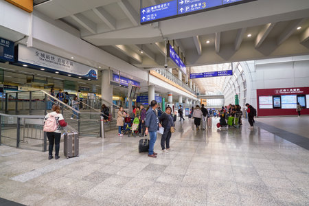 HONG KONG, CHINA - CIRCA FEBRUARY, 2019: interior shot of Hong Kong International Airport.