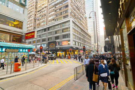 HONG KONG, CHINA - CIRCA JANUARY, 2019: Hong Kong urban landscape in the daytime.のeditorial素材
