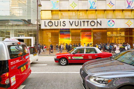 HONG KONG, CHINA - CIRCA JANUARY, 2019: Louis Vuitton store in Hong Kong in the daytime.のeditorial素材