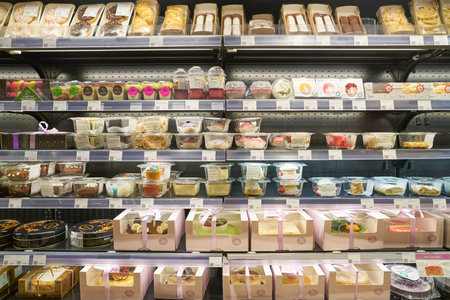 MOSCOW, RUSSIA - MAY 11, 2018: interior shot of Azbuka Vkusa supermarket. Azbuka Vkusa is a supermarket chain founded by Maxim Koscheenko and Oleg Lytkin.のeditorial素材