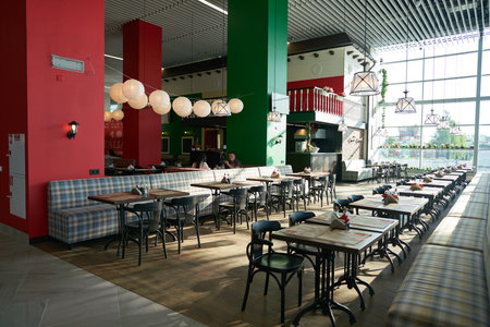 KALININGRAD, RUSSIA - CIRCA MAY, 2018: Italiano restaurant in Khrabrovo Airport.のeditorial素材