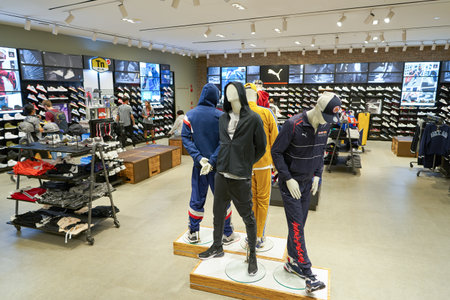SINGAPORE - CIRCA APRIL, 2019: interior shot of Foot Locker store in Jewel Changi Airport.